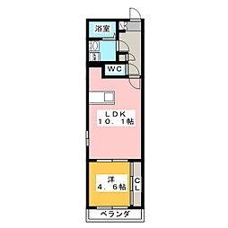 LECOCON三郷 1LDKの間取図画像