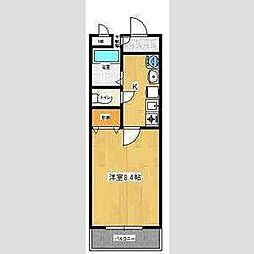 グレイスハルオカ 1Kの間取図画像