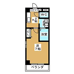 アルトラーデ瀬戸口 1Kの間取図画像