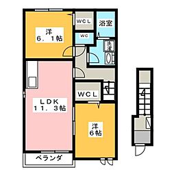 フォープレックス 2LDKの間取図画像