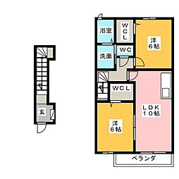サンスクエアA 2LDKの間取図画像