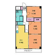 ベルカーサ東山台I  ｜ 愛知県みよし市東山台（賃貸マンション3LDK・3階・65.10㎡） その2