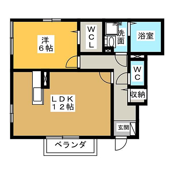 Ｄ－ｒｏｏｍ　Ｋ ｜愛知県愛知郡東郷町大字春木字白土(賃貸アパート1LDK・1階・47.85㎡)の写真 その2