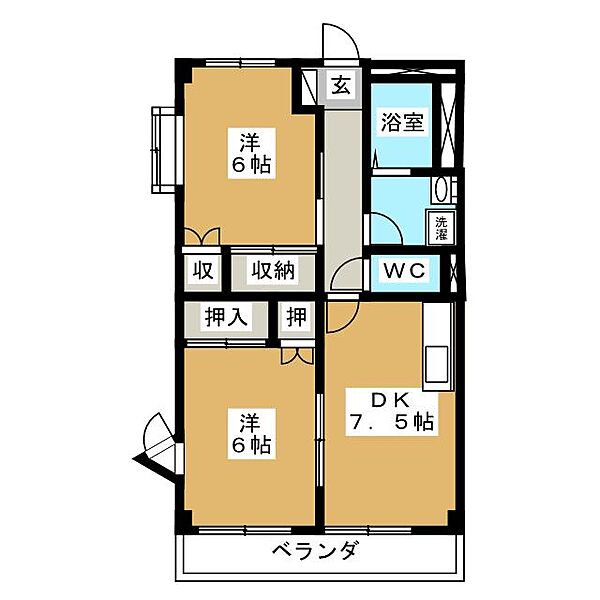 コスモタウンＮＩＳＳＩＮ ｜愛知県日進市栄２丁目(賃貸マンション2DK・4階・48.84㎡)の写真 その2