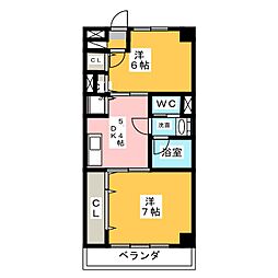 ヴィーナスI 3階2Kの間取り