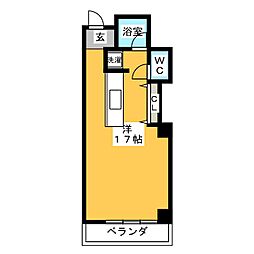 ベレーザ香久山 4階ワンルームの間取り