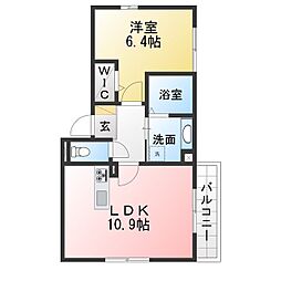 メイプル 1LDKの間取図画像
