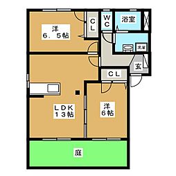 ハムレット94A 2LDKの間取図画像