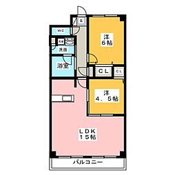 フェリーチェ1 2LDKの間取図画像