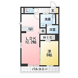 メイプル 1LDKの間取図画像