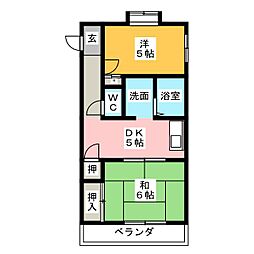 アートヒル浅田 2DKの間取図画像
