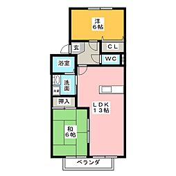 リトルレイク 2LDKの間取図画像