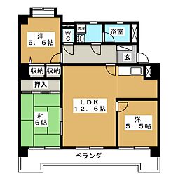 エトワール日進1 3LDKの間取図画像