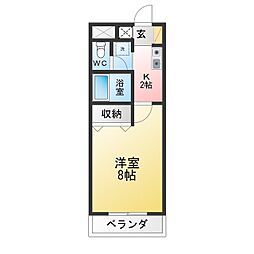 シフォンド・ヒロ 1Kの間取図画像