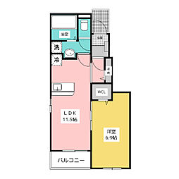サニーコートミユキC 1LDKの間取図画像