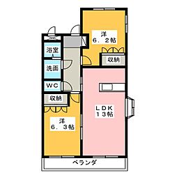 F.ロッシュ 2LDKの間取図画像
