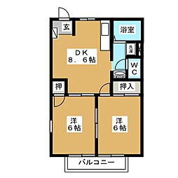 アーバン岩崎台 2DKの間取図画像