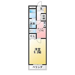 ノーブル2 1Kの間取図画像