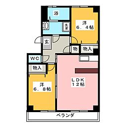 パーク・タウンM・F 2LDKの間取図画像