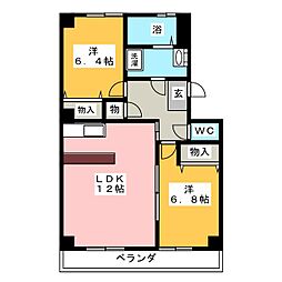 パーク・タウンM・F 2LDKの間取図画像