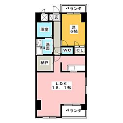 スカイライフ3 1LDKの間取図画像