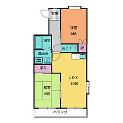 エスポワールアイ 2LDKの間取図画像