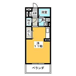 ヴェリエーロ ワンルームの間取図画像
