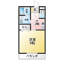 パーク・タウン三好C棟 1Kの間取図画像
