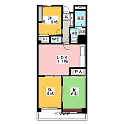 ロアジール上ケ池 3LDKの間取図画像