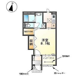 オリオン 1階1Kの間取り