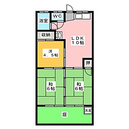 メゾンカドシゲ 1階3LDKの間取り