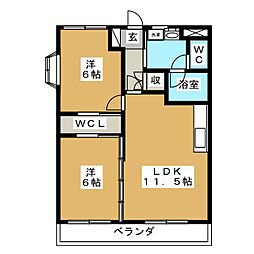 Ｆａｍｉｌｌｅ　Ｃｅ−ｌａ　ｖｉｅ 4階2LDKの間取り