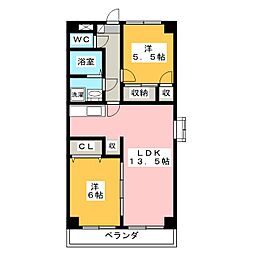 ＡＬＶＡＮ118 5階2LDKの間取り