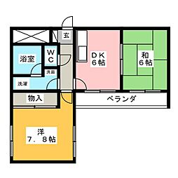 G.Forest 2DKの間取図画像