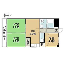 ルミエール緑 3DKの間取図画像
