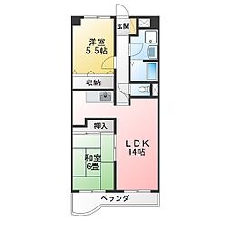 アネスト・七宝 2LDKの間取図画像