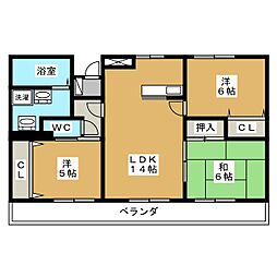 ダイマン・ハウス七宝 3LDKの間取図画像