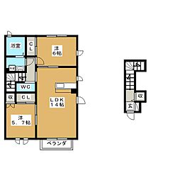REGALO2 2LDKの間取図画像
