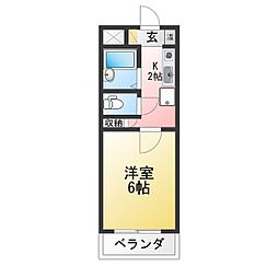 ナビア1 1Kの間取図画像