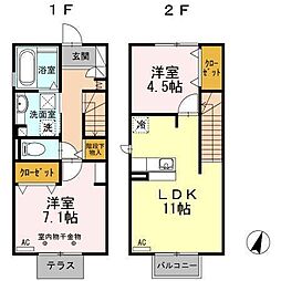リヴィエール 2LDKの間取図画像
