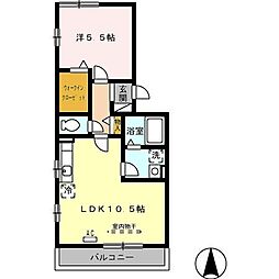 エスポアール 1LDKの間取図画像
