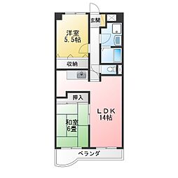 アネスト・七宝 2LDKの間取図画像