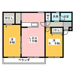 BlossomK 2LDKの間取図画像