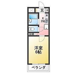 ナビア2 1Kの間取図画像
