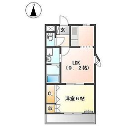 ピュアタウン 1LDKの間取図画像