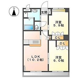 サン・フォレスタ 2LDKの間取図画像