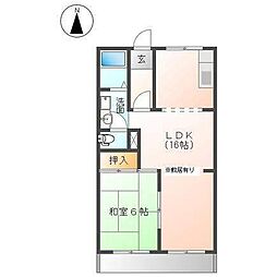 リバーサイド政和 2LDKの間取図画像