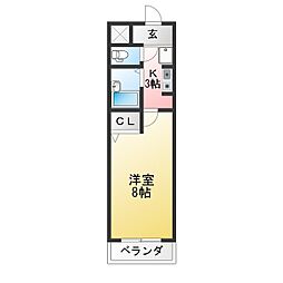 第3鈴木ビル 1Kの間取図画像