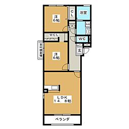 ルージュ 2LDKの間取図画像