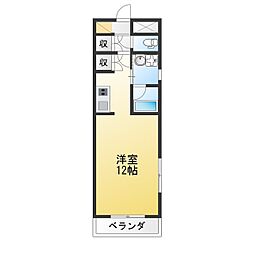 サンアイハイツ ワンルームの間取図画像